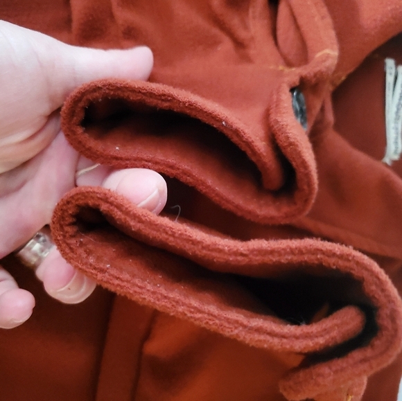 Urban Outfitters Oversized Fleece Shacket Size Small Rust Large Pockets - Picture 11 of 13